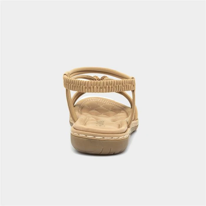 Lilley Womens Beige Flat Slip On Sandal 5 Lilley Womens Beige Flat Slip On Sandal - Image 3