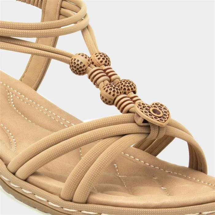 Lilley Womens Beige Flat Slip On Sandal 6 Lilley Womens Beige Flat Slip On Sandal - Image 4