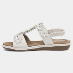 Lilley Womens Beige Sandal With Flowers -UK Shoe Sales Store 197008 2 L03.20220720000244