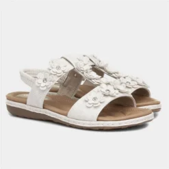 Lilley Womens Beige Sandal With Flowers -UK Shoe Sales Store 197008 2 L06.20220720000244