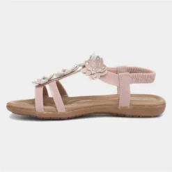 Lilley Womens Nude Floral T Bar Sandal -UK Shoe Sales Store 197011 2 L03.20220720000243