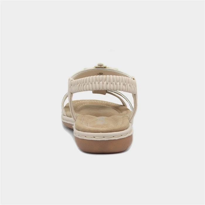 Lilley Womens Cream Diamante Sandal 5 Lilley Womens Cream Diamante Sandal - Image 3