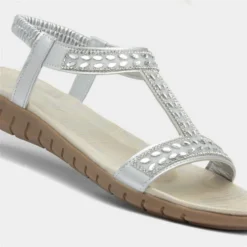 Lilley Womens Metallic Silver Jewelled Sandals 10 Lilley Womens Metallic Silver Jewelled Sandals -UK Shoe Sales Store 197016 2 L05.20230501000159