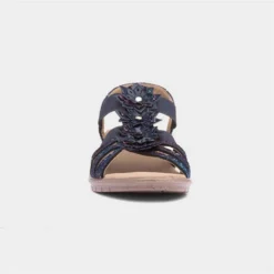 Softlites Womens Navy Floral Strappy Sandal