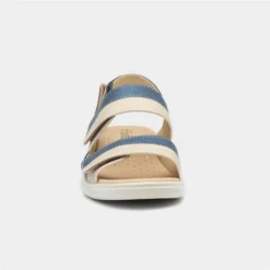 Softlites Womens Blue And Cream Sandal