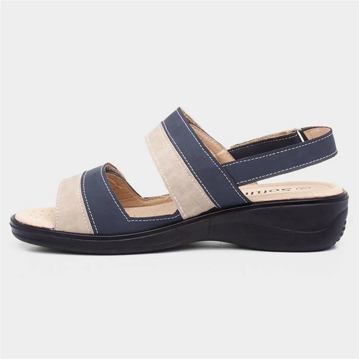 Softlites Womens Navy & Beige Comfort Sandal 4 Softlites Womens Navy & Beige Comfort Sandal - Image 2