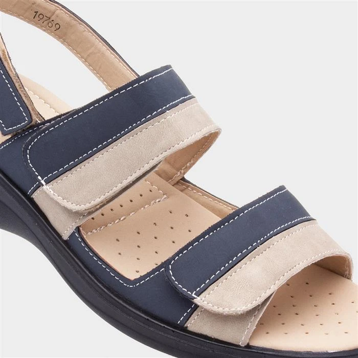 Softlites Womens Navy & Beige Comfort Sandal 6 Softlites Womens Navy & Beige Comfort Sandal - Image 4