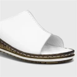 Lunar Harmony Womens White Leather Mule Sandal -UK Shoe Sales Store 199312 2 L05.20230421000103