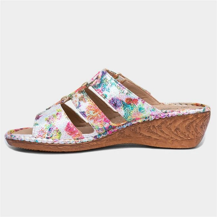 Cushion Walk Claudia Womens White Floral Sandal 4 Cushion Walk Claudia Womens White Floral Sandal - Image 2