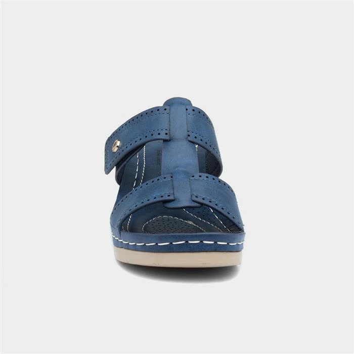 Cushion Walk Sabrina Womens Navy Wedge Mule Sandal 3 Cushion Walk Sabrina Womens Navy Wedge Mule Sandal