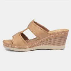 Cushion Walk Sabrina Womens Tan Wedge Mule Sandal 8 Cushion Walk Sabrina Womens Tan Wedge Mule Sandal -UK Shoe Sales Store 199468 2 L03.20220505000057