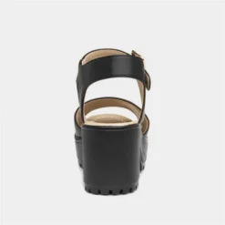 Heart Gizelle Womens Black Chunky Sandal -UK Shoe Sales Store 199522 2 L04.20220805000259