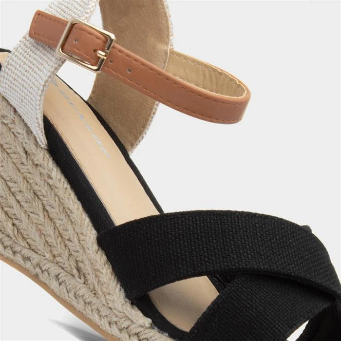 Dunlop Natalie Womens Black Wedge Sandal 6 Dunlop Natalie Womens Black Wedge Sandal - Image 4