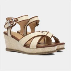 SJ Zuka Womens Tan Wedge Sandal -UK Shoe Sales Store 199549 2 L06.20230624000421