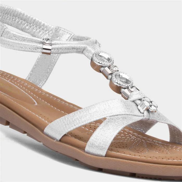 Lotus Rennes Womens Silver Shimmer Sandal 6 Lotus Rennes Womens Silver Shimmer Sandal - Image 4