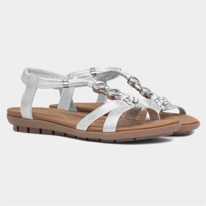 Lotus Rennes Womens Silver Shimmer Sandal 7 Lotus Rennes Womens Silver Shimmer Sandal - Image 5