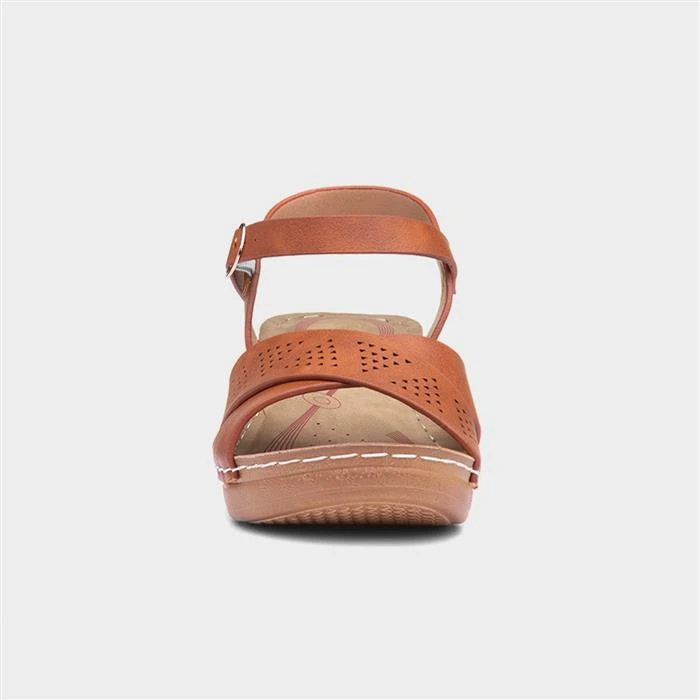Topway Womens Tan Wedged Sandal 3 Topway Womens Tan Wedged Sandal