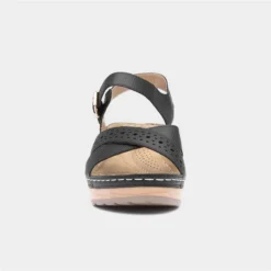 Front Page 26 Topway Womens Black Wedge Sandals
