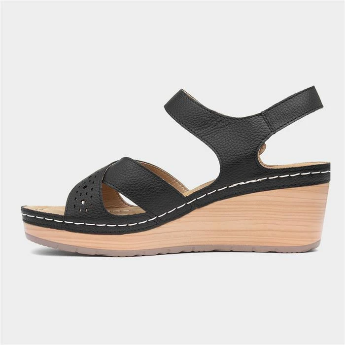 Topway Womens Black Wedge Sandals 4 Topway Womens Black Wedge Sandals - Image 2