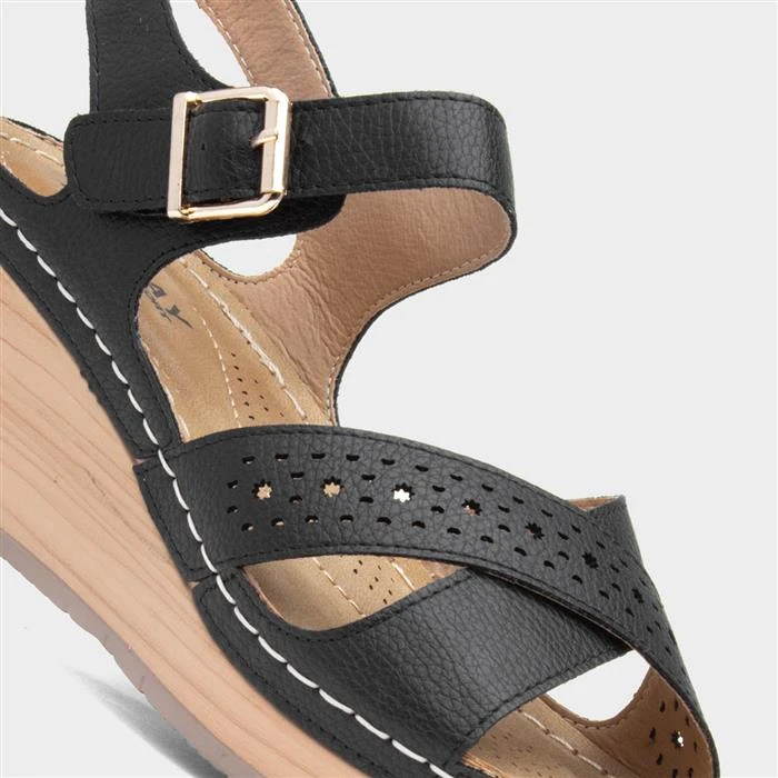 Topway Womens Black Wedge Sandals 6 Topway Womens Black Wedge Sandals - Image 4