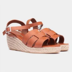Topway Womens Tan Wedge Sandal -UK Shoe Sales Store 199584 2 L06.20230627000344