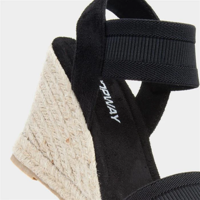 Topway Womens Black Wedge Sandal 6 Topway Womens Black Wedge Sandal - Image 4