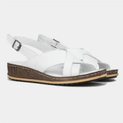 Hush Puppies Elena Womens White Wedge Sandal -UK Shoe Sales Store 199602 2 L06.20230607000225