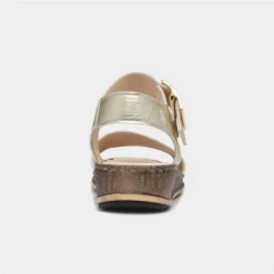 Hush Puppies Ellie Womens Gold Leather Sandal -UK Shoe Sales Store 199603 2 L04.20230607000225