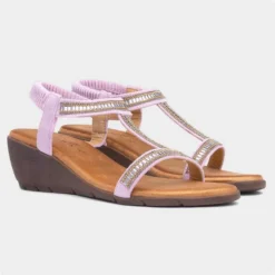 Lunar Tabitha Womens Lilac Wedge Sandal -UK Shoe Sales Store 199606 2 L06.20230607000224