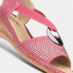 Cushion Walk Summer Womens Raspberry Red Sandal -UK Shoe Sales Store 199645 2 L05.20230804000111