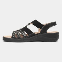 Cushion Walk Lisa Womens Black Strappy Sandal -UK Shoe Sales Store 199654 2 L03.20230808000231