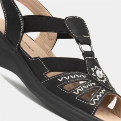 Cushion Walk Lisa Womens Black Strappy Sandal -UK Shoe Sales Store 199654 2 L05.20230808000231