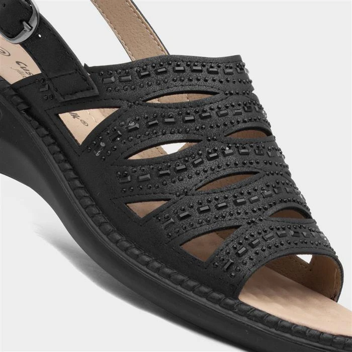Cushion Walk Kaz Black Strappy Sandal 6 Cushion Walk Kaz Black Strappy Sandal - Image 4