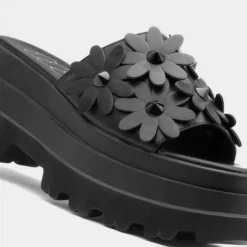 Heart Swag01 Womens Black Flower Sandal -UK Shoe Sales Store 199698 2 L05.20230503000225