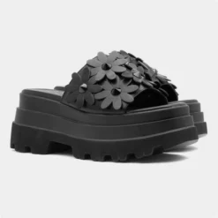 Heart Swag01 Womens Black Flower Sandal -UK Shoe Sales Store 199698 2 L06.20230503000225