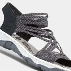 Rieker Womens Black Stretch Strappy Sandals 10 Rieker Womens Black Stretch Strappy Sandals -UK Shoe Sales Store 199726 2 L05.20230531000147