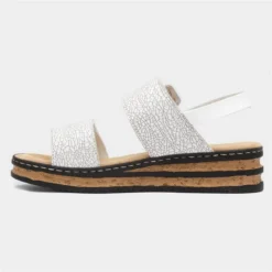 Rieker Womens White Crackle Print Leather Sandal -UK Shoe Sales Store 199731 2 L03.20230621000132