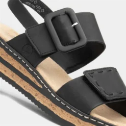 Rieker Womens Black Easy Fasten Sandal -UK Shoe Sales Store 199732 2 L05.20230621000132