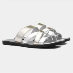 Elle Oceana Womens Metallic Silver Strappy Slider 11 Elle Oceana Womens Metallic Silver Strappy Slider -UK Shoe Sales Store 199735 2 L06.20230624000423
