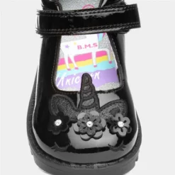 Buckle My Shoe Castle Girls Black Unicorn Shoe -UK Shoe Sales Store 202036 2 L05.20221219000627