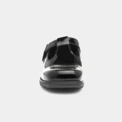 Kickers Fragma Girls Leather Black Patent Shoe