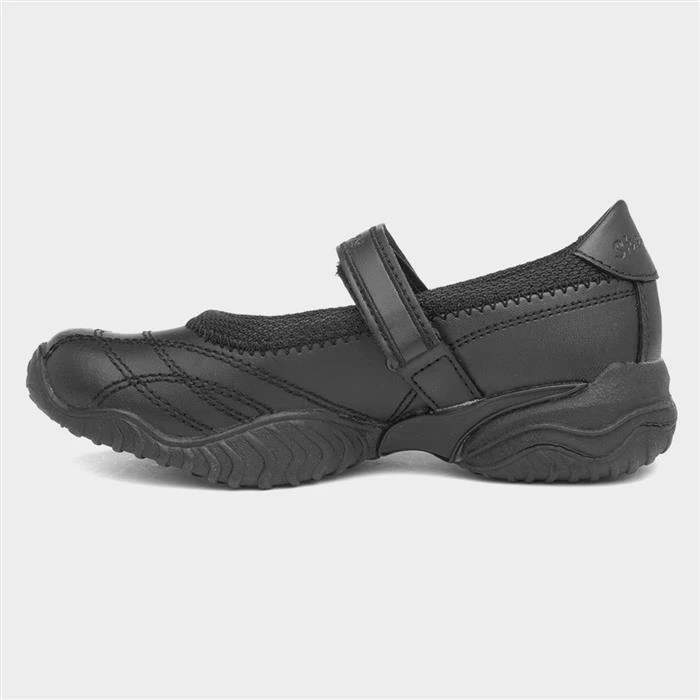 Skechers Velocity Pouty Girls Black Leather Shoe 4 Skechers Velocity Pouty Girls Black Leather Shoe - Image 2