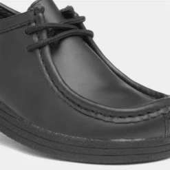 Zone Kids Black Coated Leather Lace Up Shoe -UK Shoe Sales Store 20460 2 L05.20230420000125