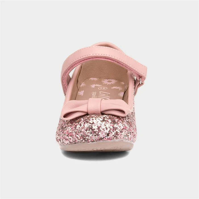 Lilley Sparkle Girls Pink Glitter Heeled Shoe 3 Lilley Sparkle Girls Pink Glitter Heeled Shoe