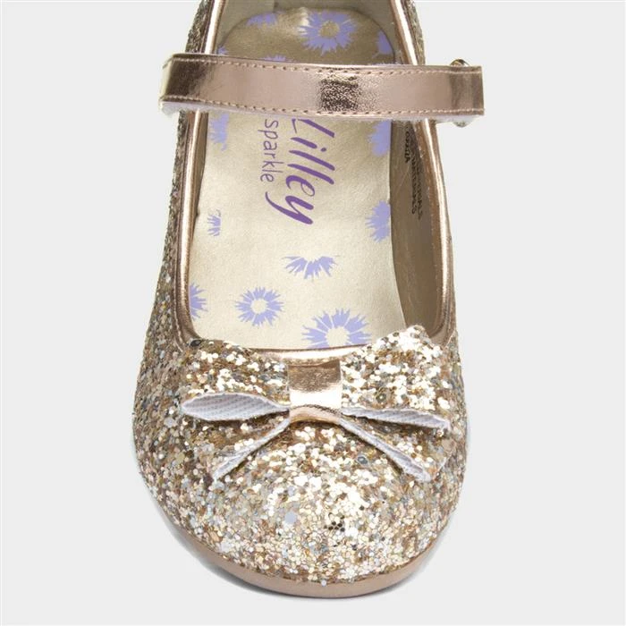 Lilley Sparkle Girls Rose Gold Heeled Shoe 6 Lilley Sparkle Girls Rose Gold Heeled Shoe - Image 4