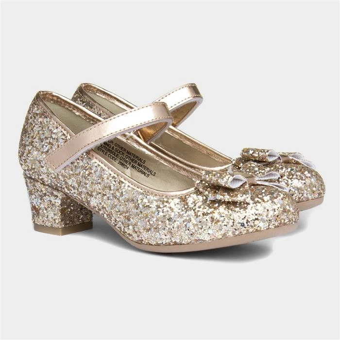 Lilley Sparkle Girls Rose Gold Heeled Shoe 7 Lilley Sparkle Girls Rose Gold Heeled Shoe - Image 5
