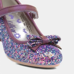 Lilley Sparkle Girls Purple Glittery Heeled Shoe -UK Shoe Sales Store 20842 2 L05.20220929000702