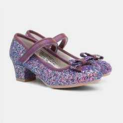 Lilley Sparkle Girls Purple Glittery Heeled Shoe -UK Shoe Sales Store 20842 2 L06.20220929000702