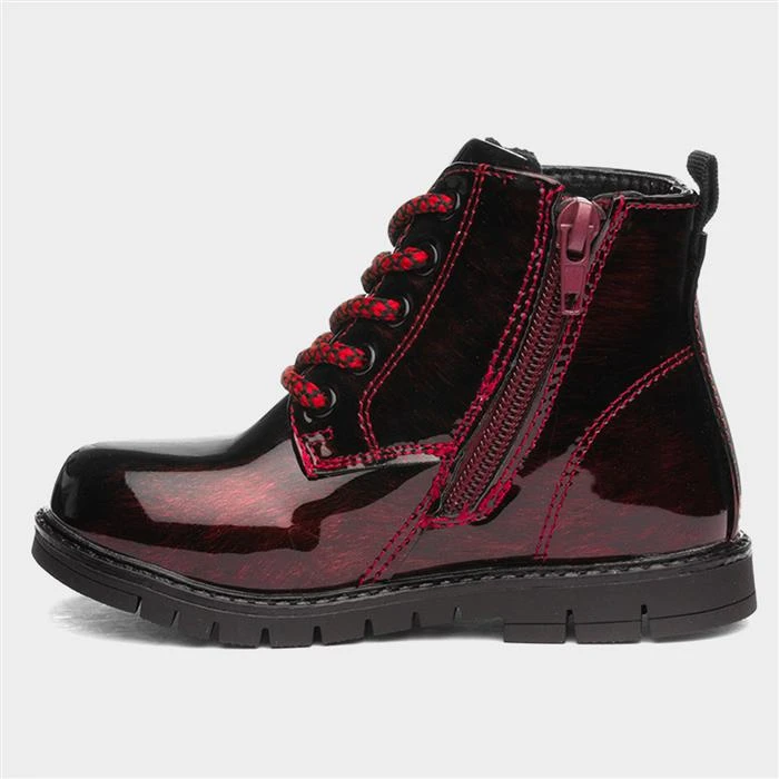 Chatterbox Chrissy Girls Burgundy Ankle Boot 4 Chatterbox Chrissy Girls Burgundy Ankle Boot - Image 2