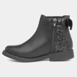 Walkright Girls Black Chelsea Boot With Glitter -UK Shoe Sales Store 281016 2 L03.20221025000240